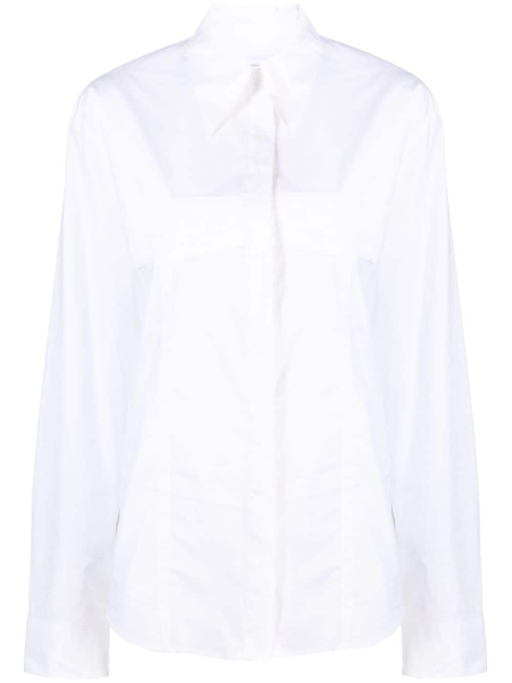 RXQUETTE Pleated Bra poplin shirt - White von RXQUETTE