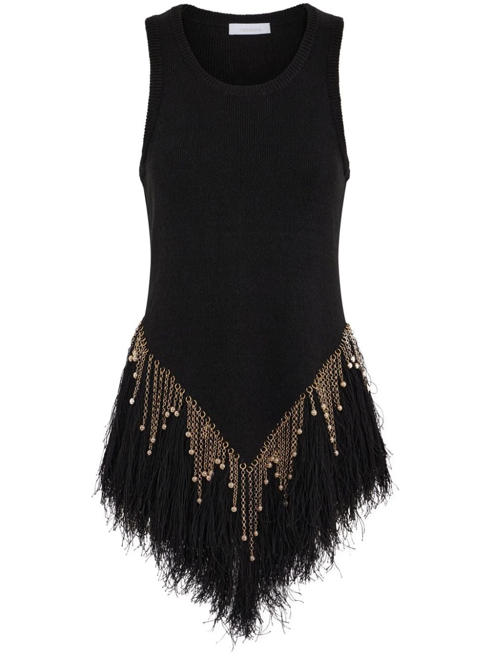 Rabanne beaded linen top - Black von Rabanne