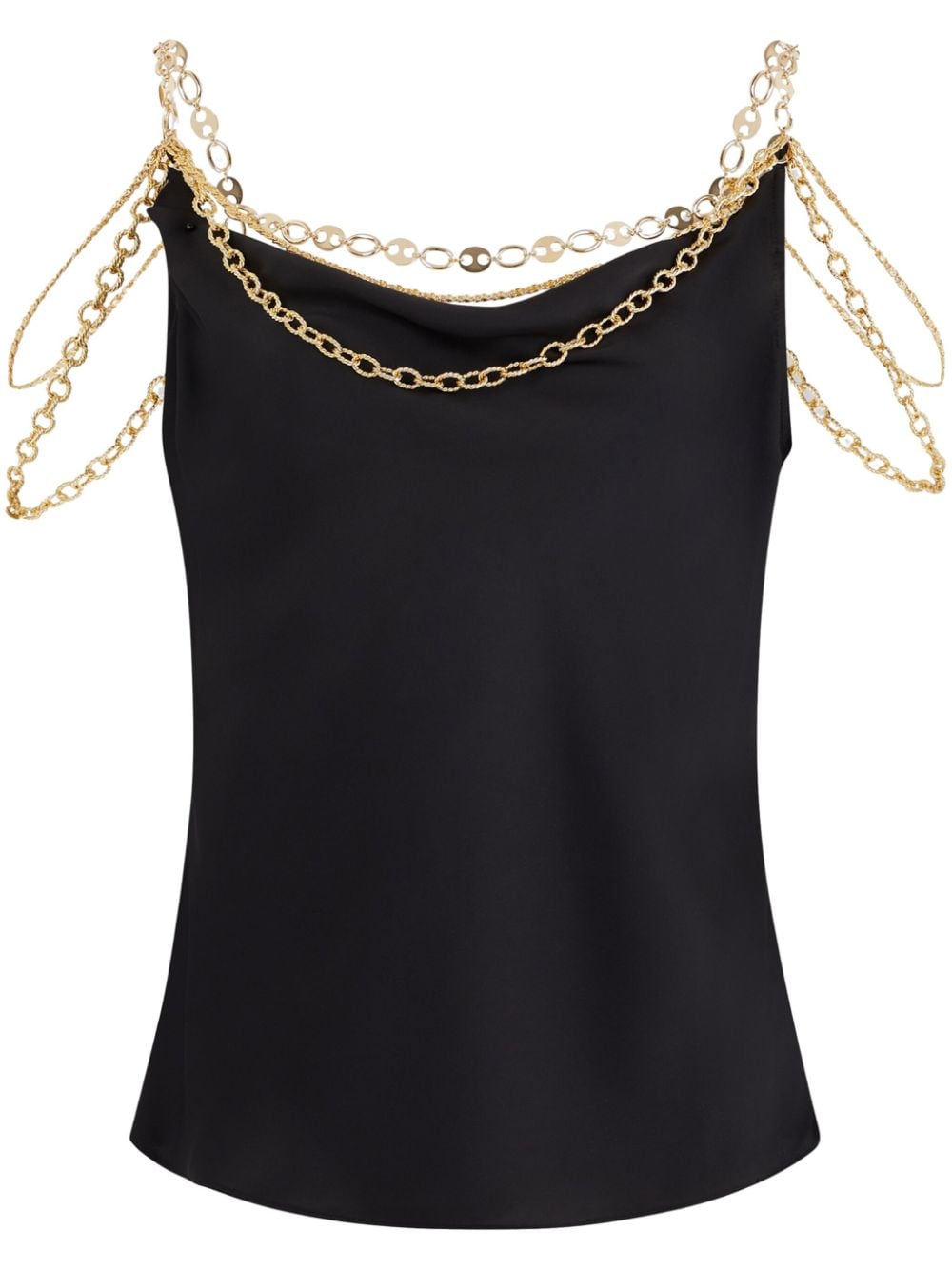 Rabanne chain-detail cowl-neck top - Black von Rabanne