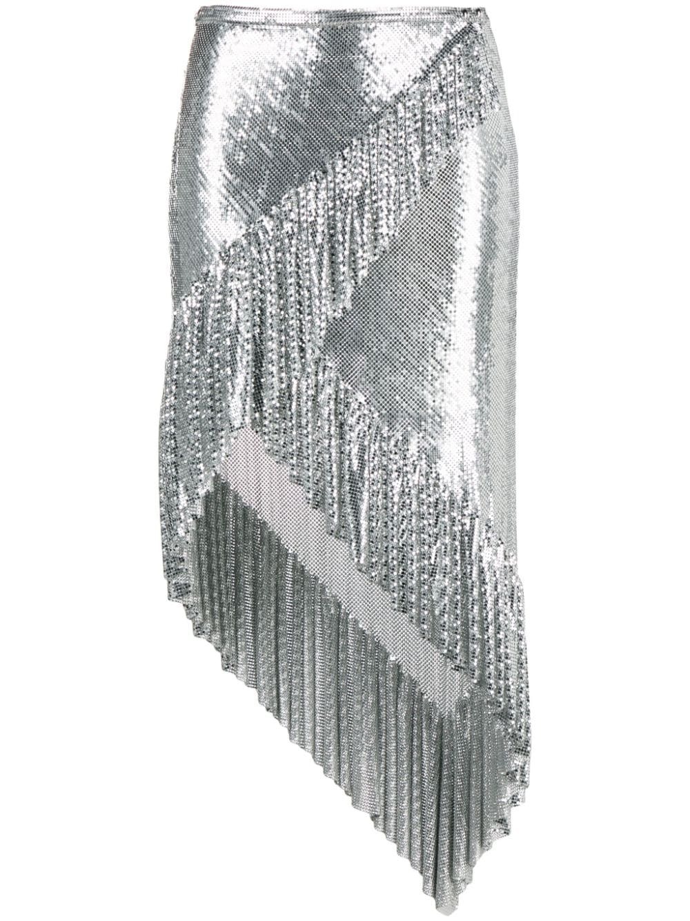 Rabanne chainmail asymmetric skirt - Silver von Rabanne