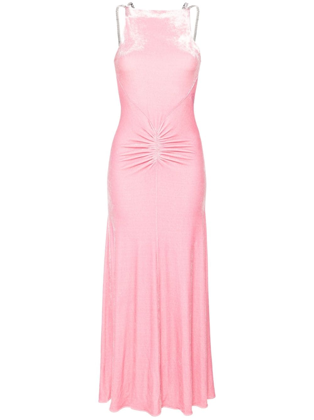 Rabanne crystal-straps velvet maxi dress - Pink von Rabanne