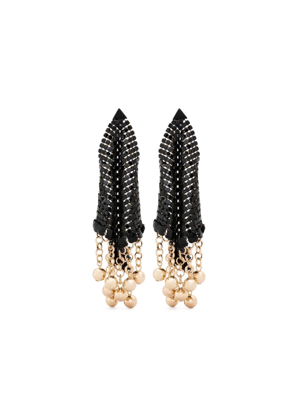 Rabanne draped chainmail drop earrings - Black von Rabanne