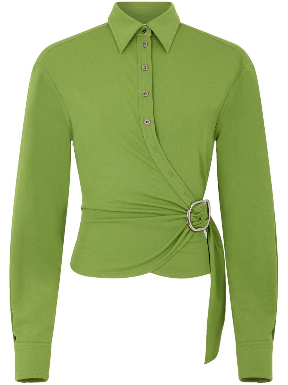 Rabanne draped crepe wrap shirt - Green von Rabanne