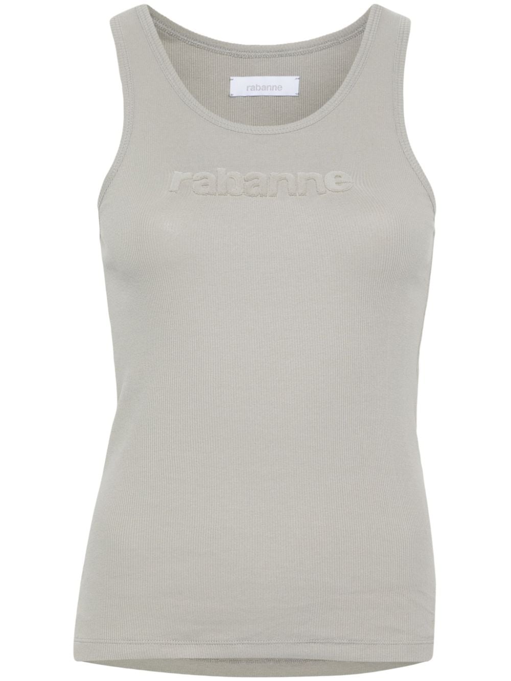 Rabanne flocked-logo sleeveless top - Grey von Rabanne