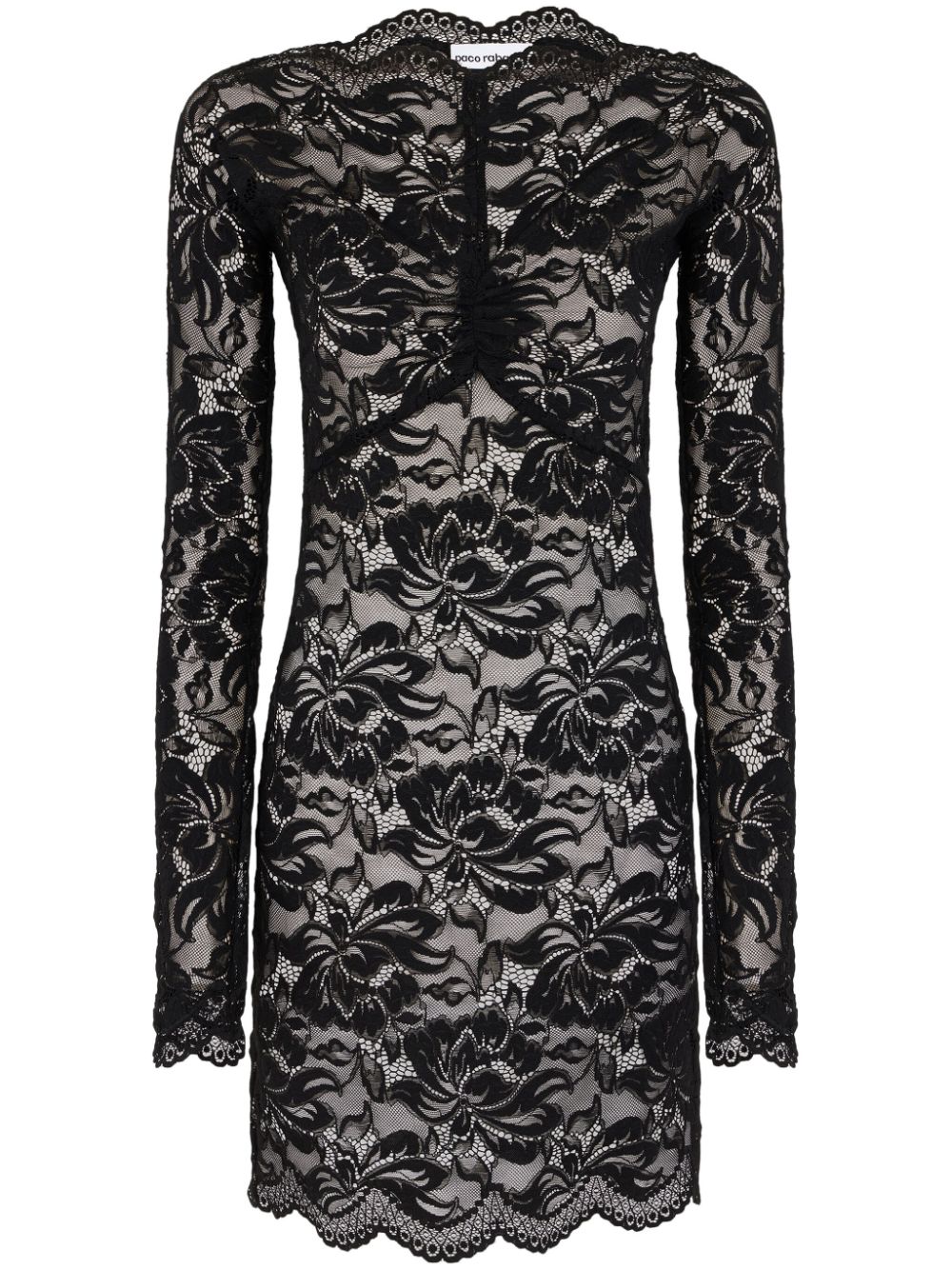 Rabanne floral-lace minidress - Black von Rabanne