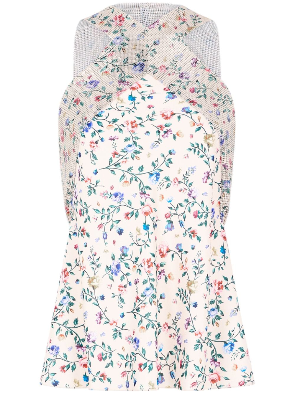 Rabanne floral-print halterneck top - White von Rabanne