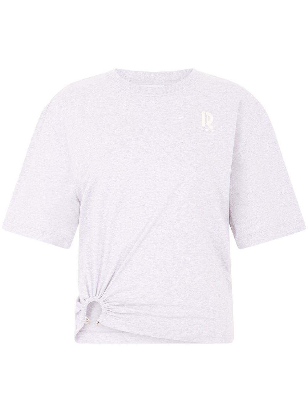Rabanne gathered-detail cotton T-shirt - Grey von Rabanne