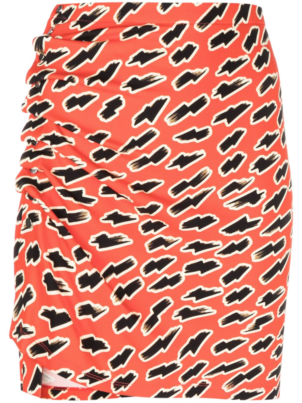 Rabanne graphic-print asymmetric skirt - Red von Rabanne
