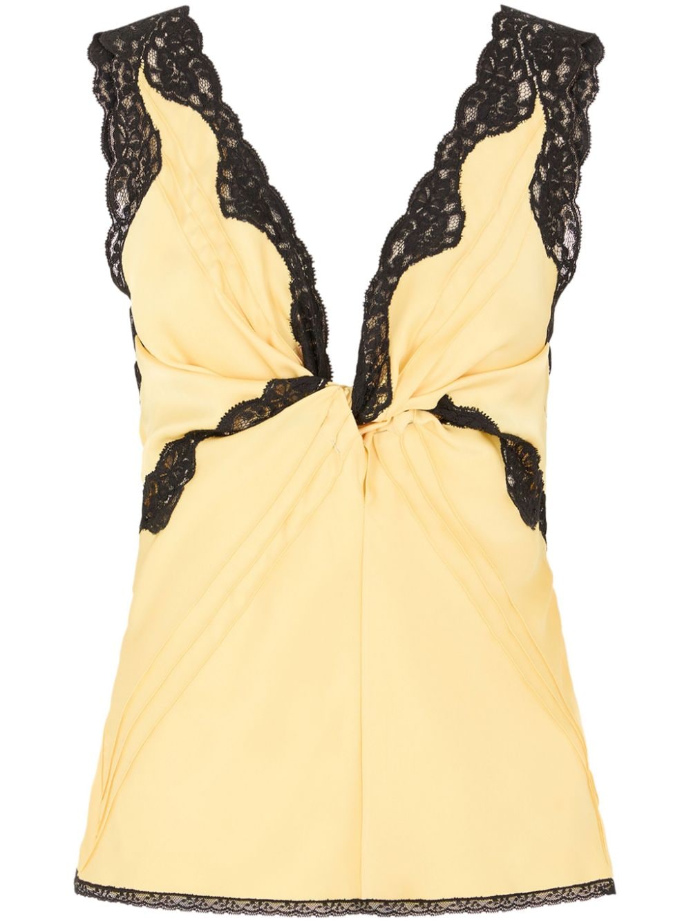 Rabanne lace-trim tank top - Yellow von Rabanne