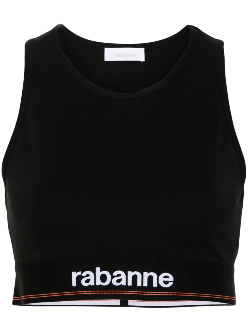 Rabanne logo-tape sports bralette - Black von Rabanne