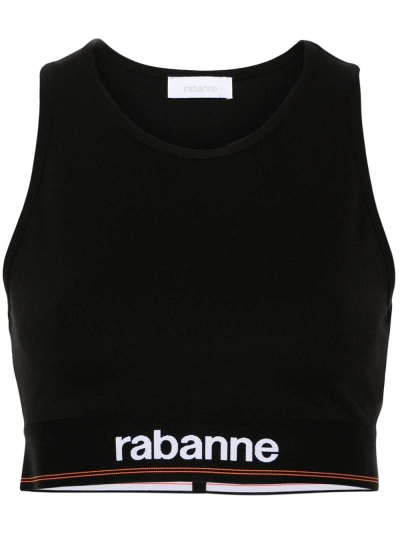 Rabanne logo-tape sports bralette - Black von Rabanne