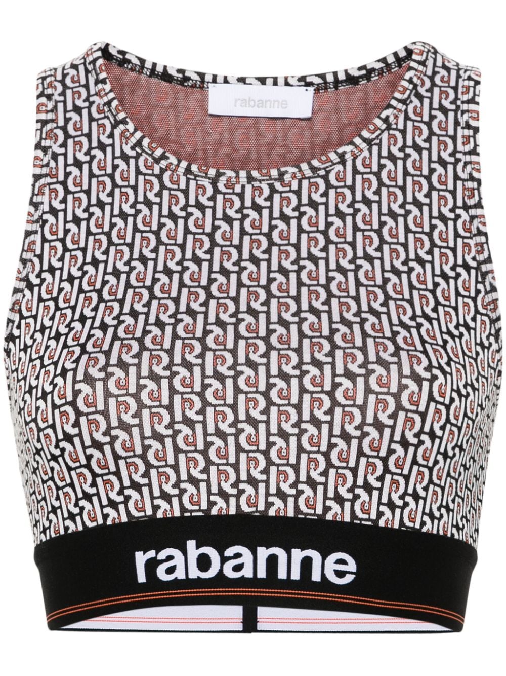 Rabanne monogram-pattern sports bralette - Black von Rabanne