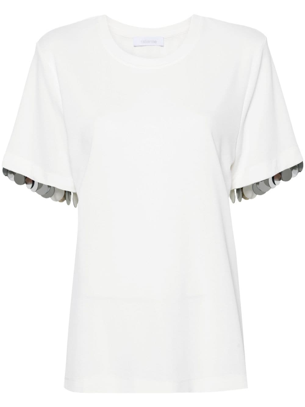 Rabanne paillette-embellished crepe T-shirt - White von Rabanne