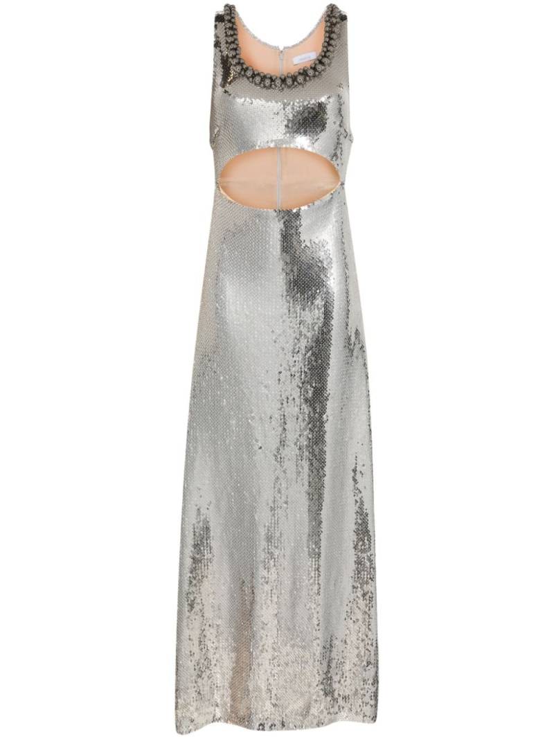Rabanne sequined cut-out maxi dress - Silver von Rabanne