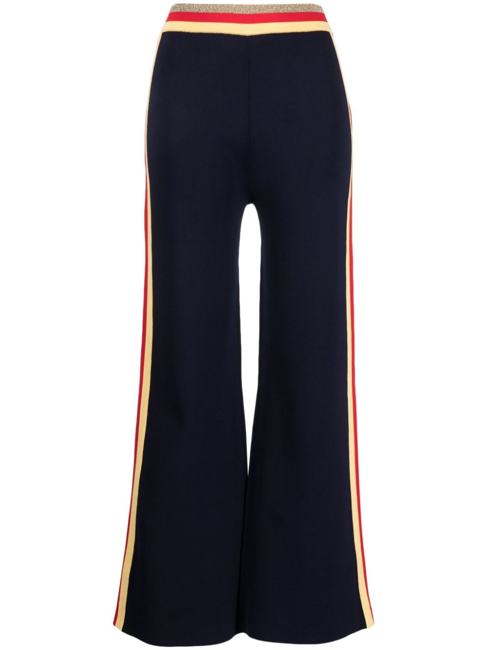 Rabanne stripe-detail flared track pants - Blue von Rabanne