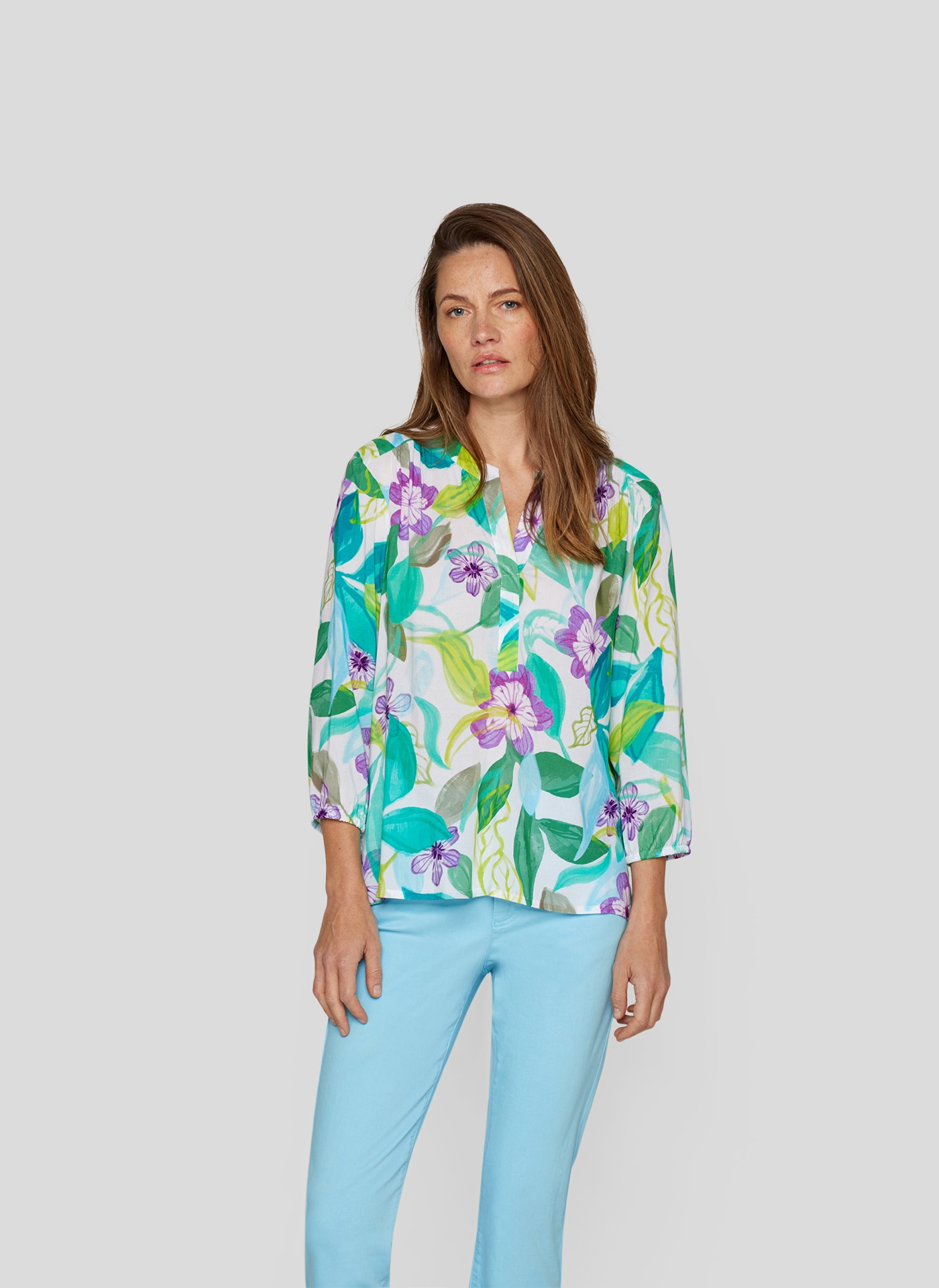 Rabe Druckbluse, mit 3/4 -Arm und floralem Muster Rabe Druckbluse, mit 3/4 -Arm und floralem Muster von Rabe