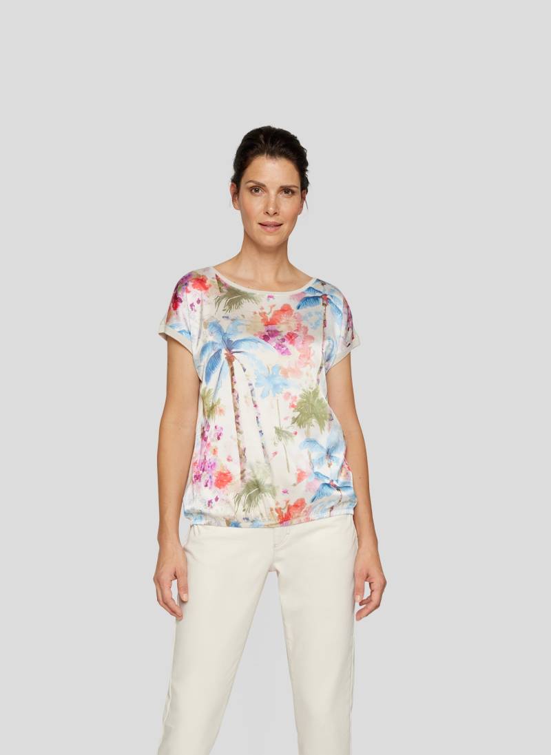 Rabe Print-Shirt, mit floralem Muster vorn, hinten unifarben von Rabe