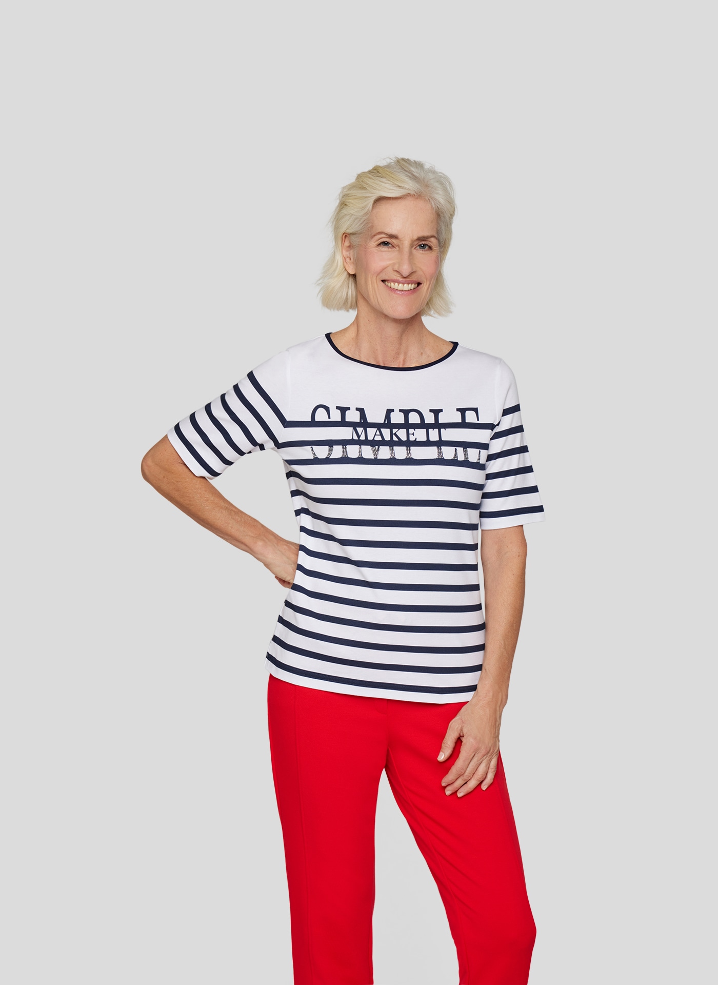Rabe Rundhalsshirt, im Streifen-Design und mit Letter-Print Rabe Rundhalsshirt, im Streifen-Design und mit Letter-Print von Rabe