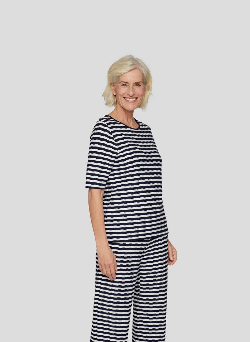 Rabe Rundhalsshirt, im Streifen-Look und in Struktur-Optik von Rabe