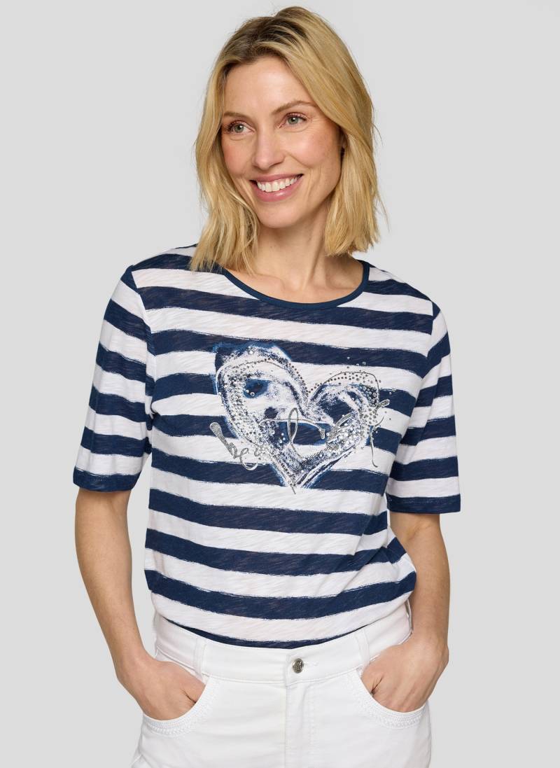 Rabe T-Shirt, in Streifen-Optik und mit Glitezr-Print von Rabe