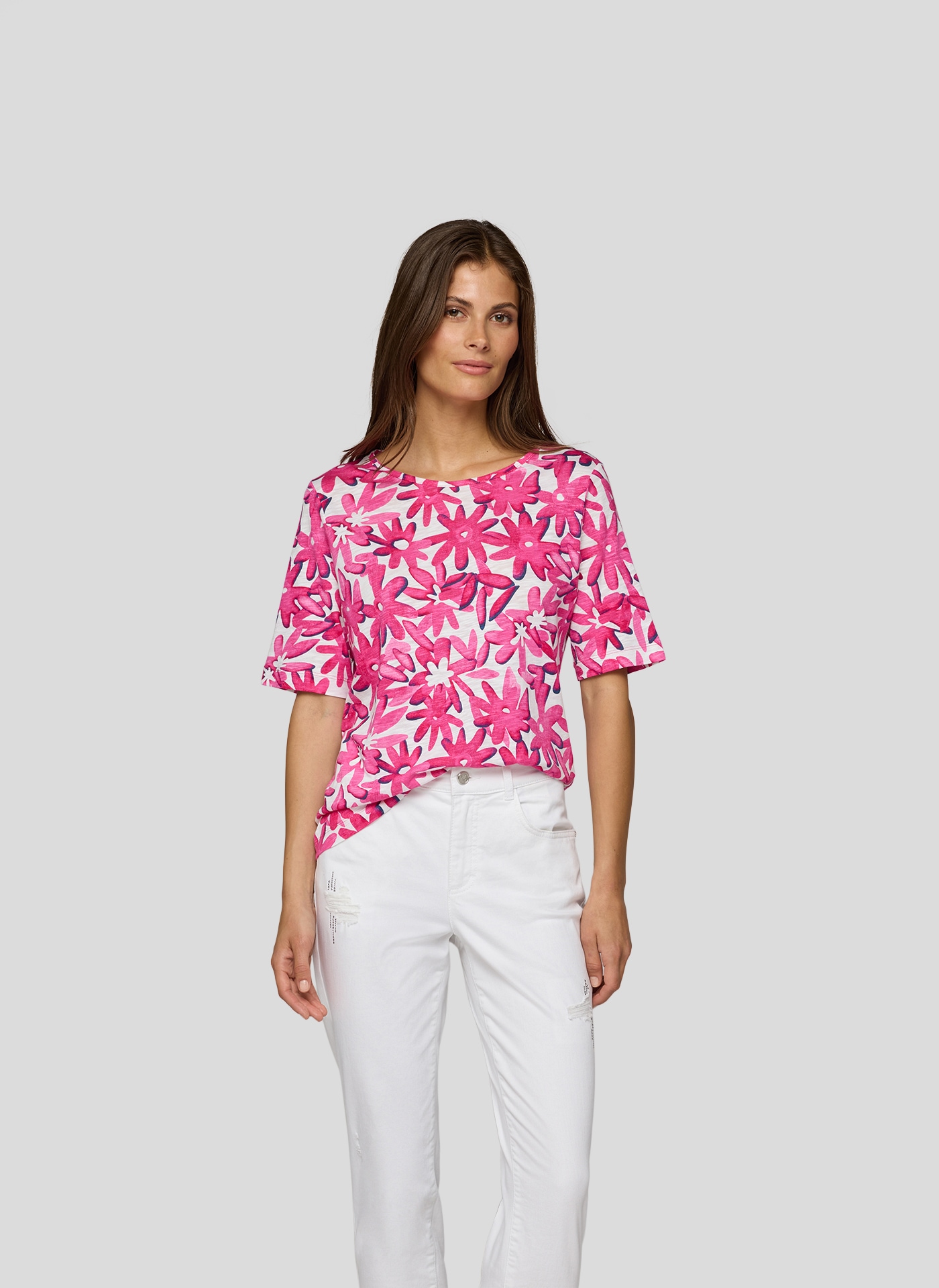 Rabe T-Shirt, mit floralem Print von Rabe