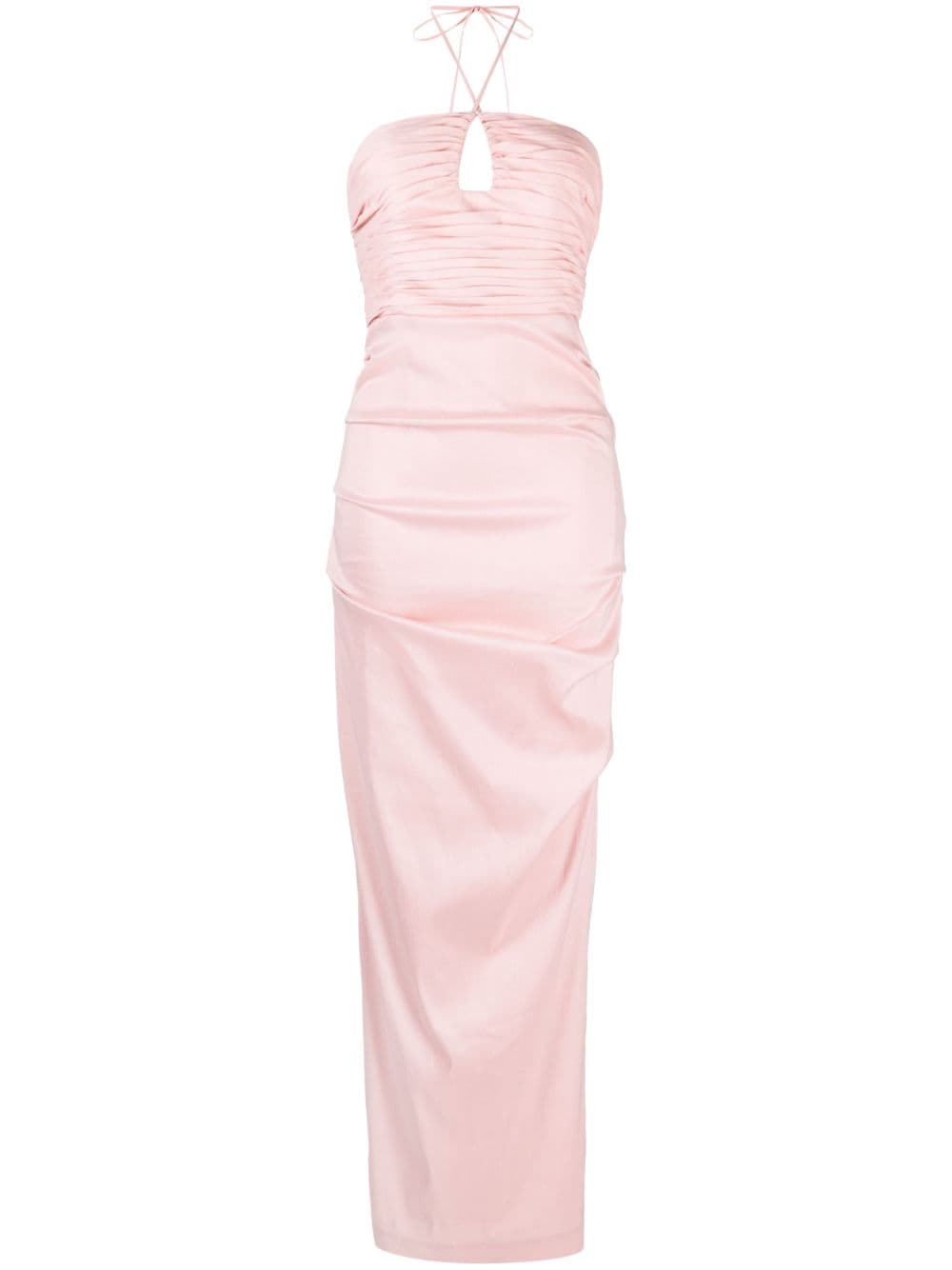 Rachel Gilbert Ayla ruched halterneck dress - Pink von Rachel Gilbert