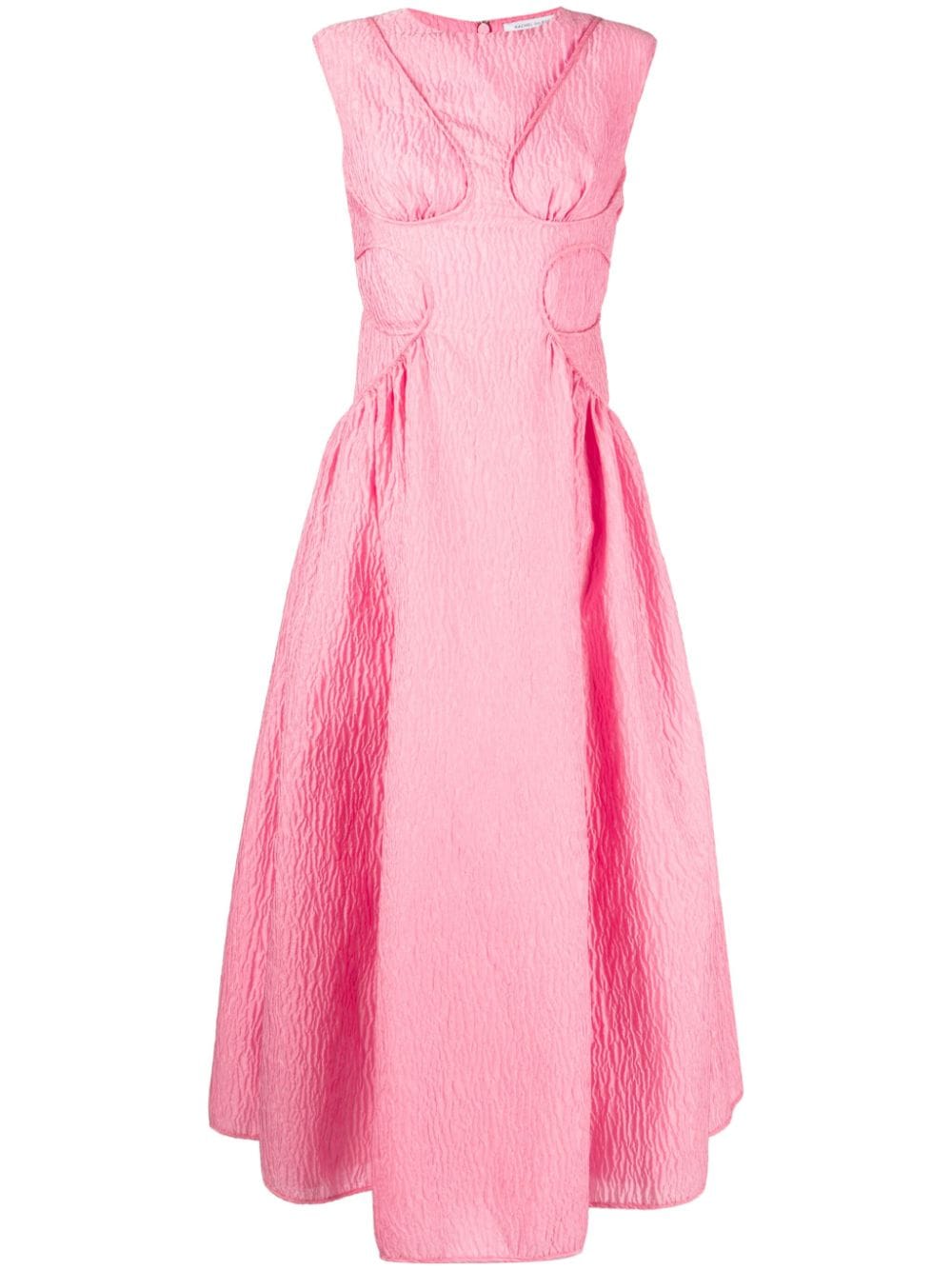 Rachel Gilbert Celia crinkle-finish flared dress - Pink von Rachel Gilbert