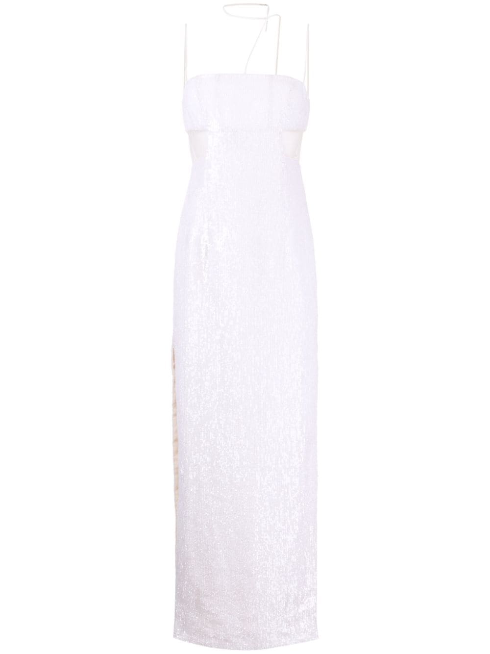 Rachel Gilbert Foster sequinned side-slit maxi dress - Neutrals von Rachel Gilbert