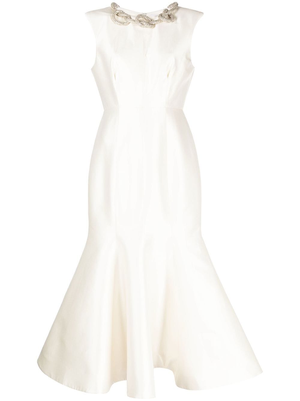 Rachel Gilbert crystal-embellished flared midi dress - White von Rachel Gilbert