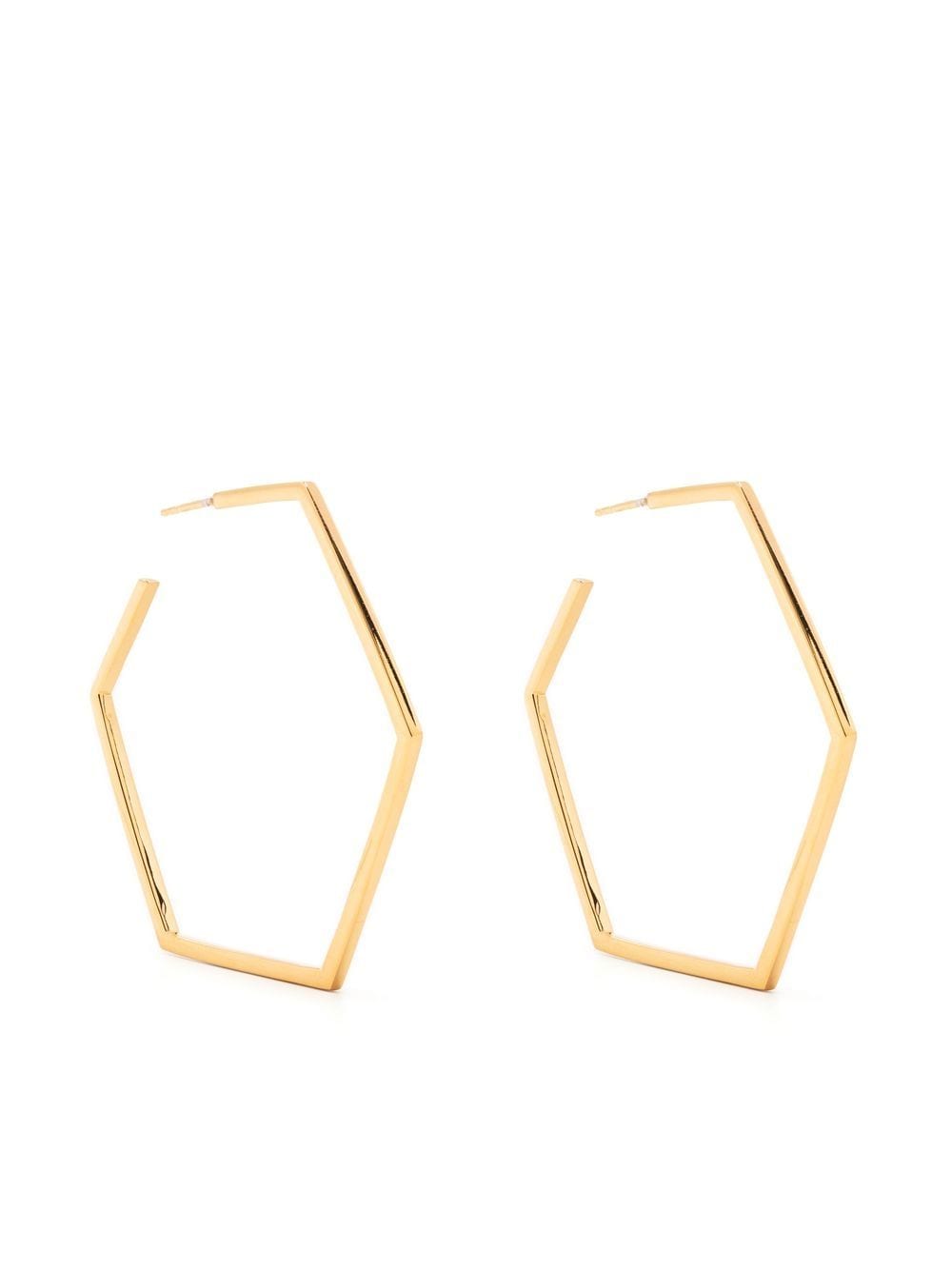 Rachel Jackson oversized hexagon hoop earrings - Gold von Rachel Jackson