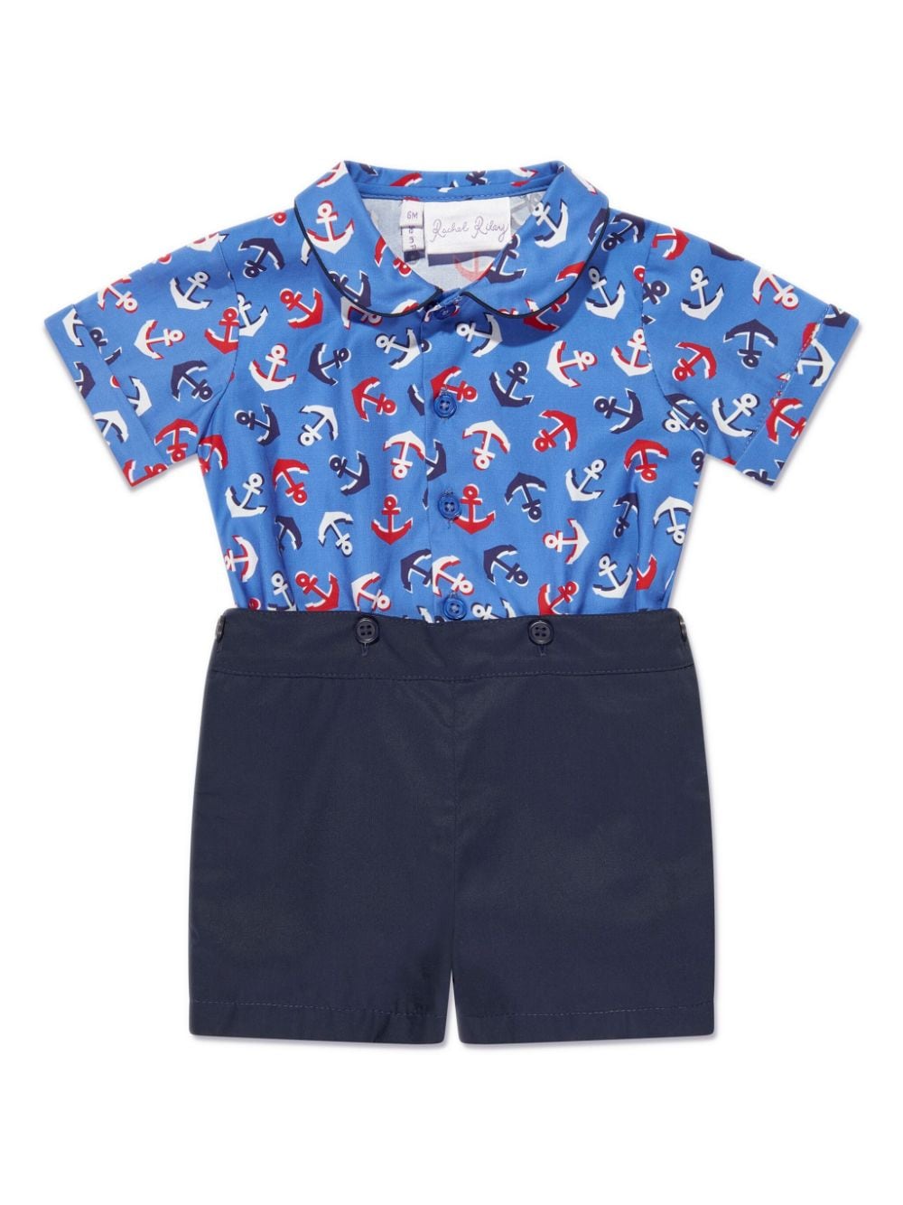 Rachel Riley anchor-print cotton shorts set - Blue von Rachel Riley