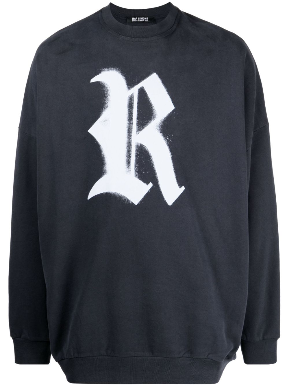 Raf Simons logo-print cotton sweatshirt - Blue von Raf Simons
