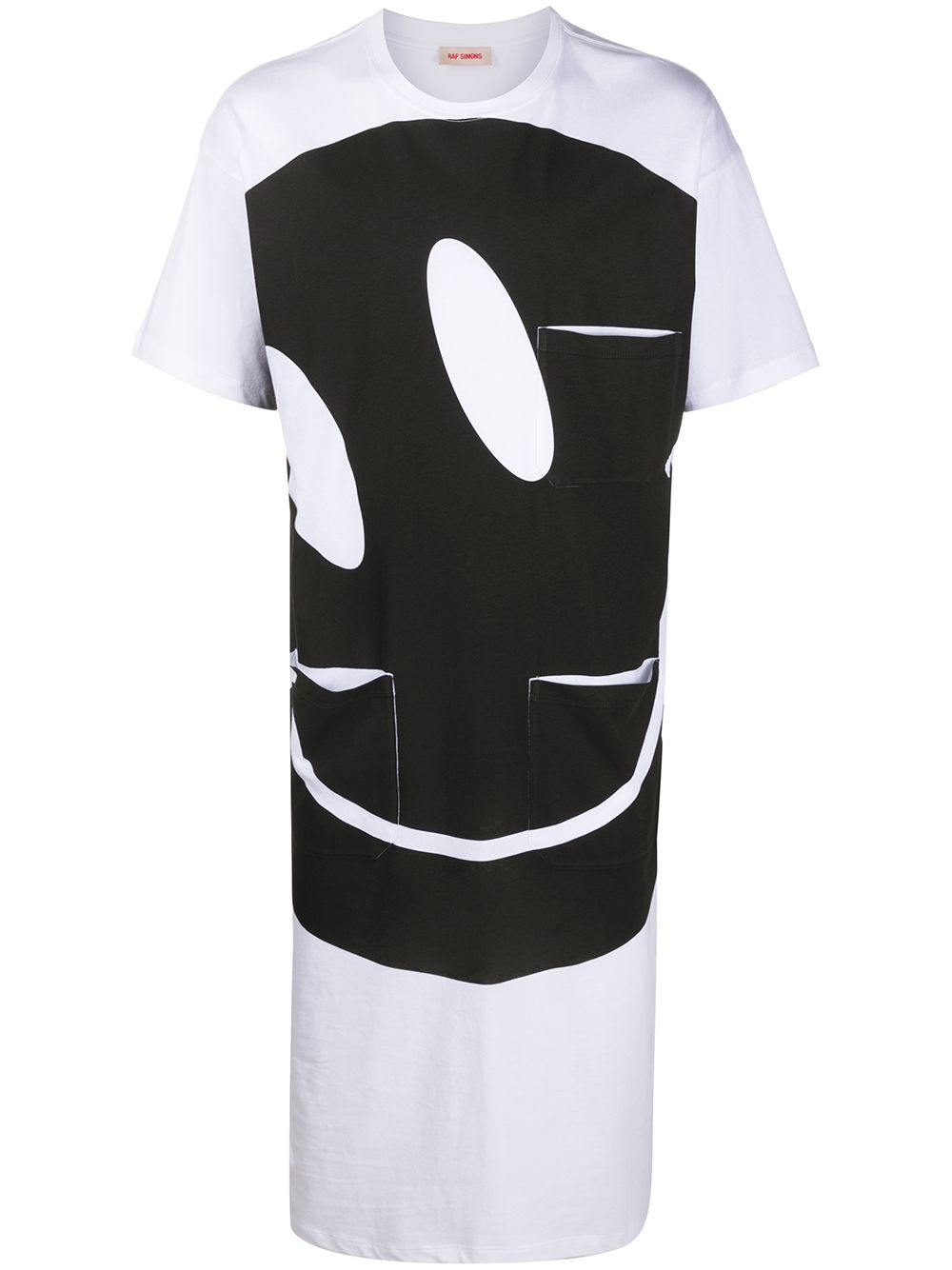 Raf Simons Smiley print long T-shirt - White von Raf Simons