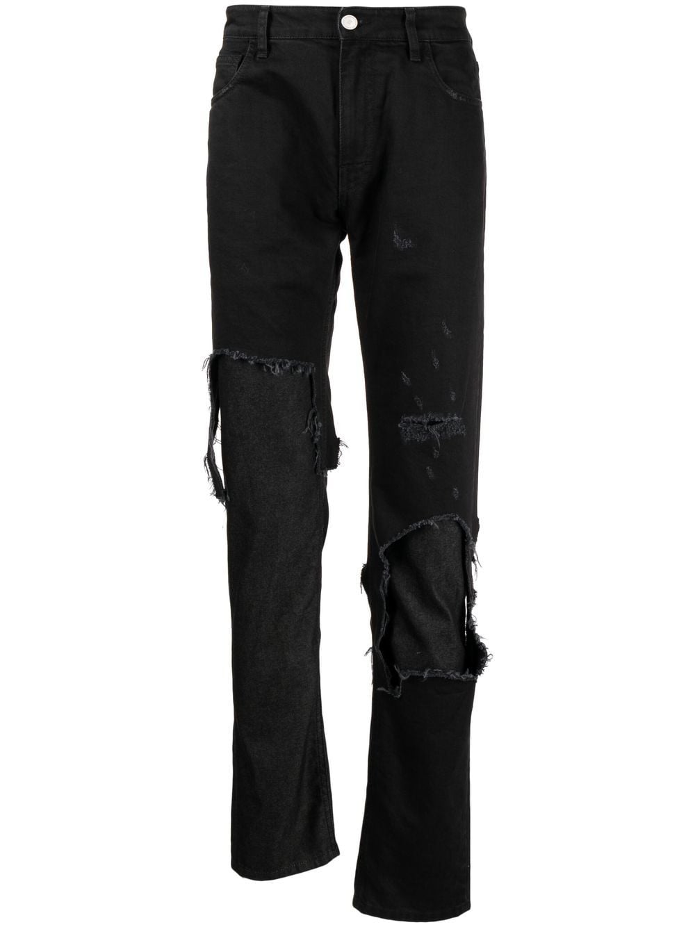 Raf Simons distressed slim-leg jeans - Black von Raf Simons