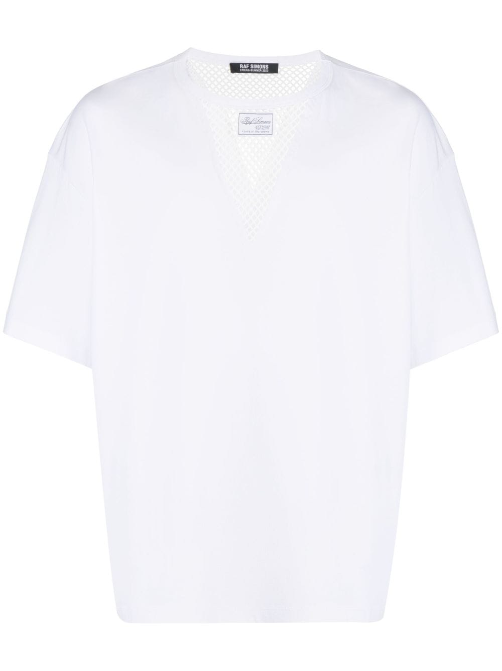 Raf Simons fishnet-panel short-sleeve T-shirt - White von Raf Simons