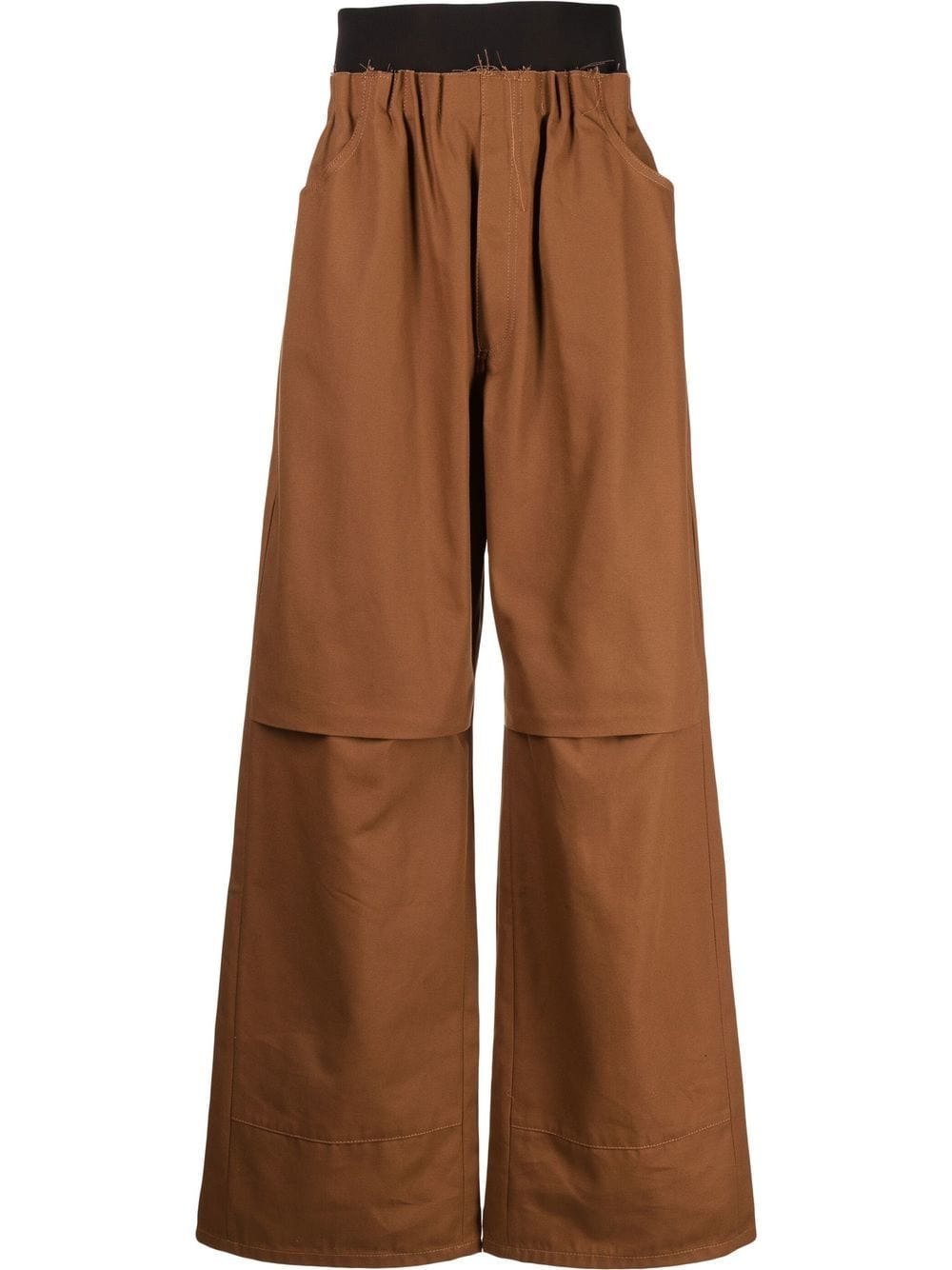 Raf Simons gathered-waist wide-leg trousers - Brown von Raf Simons