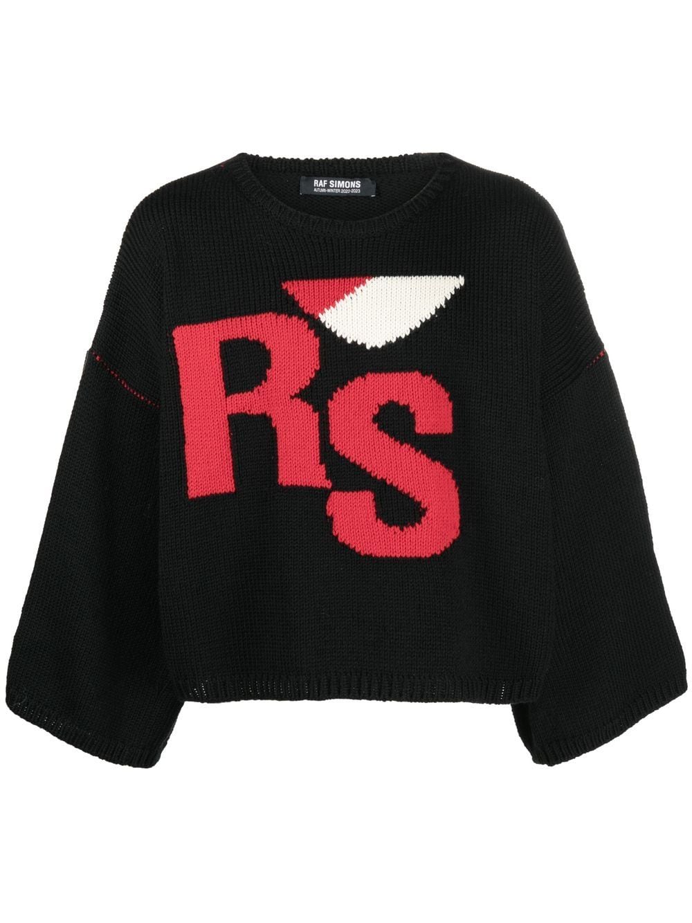 Raf Simons intarsia-knit logo jumper - Blue von Raf Simons