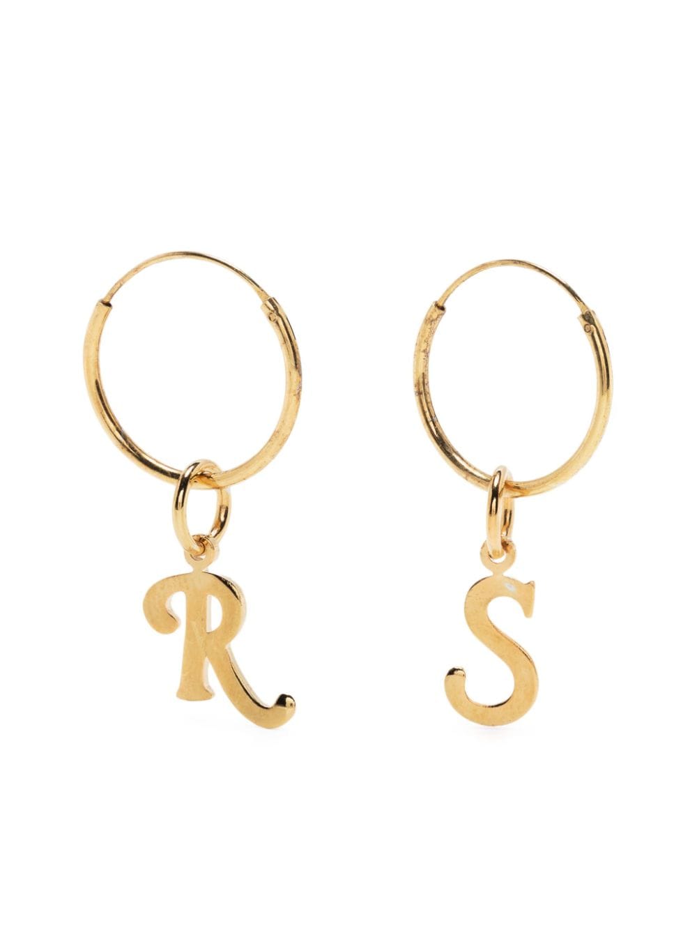 Raf Simons logo hoop earrings - Gold von Raf Simons