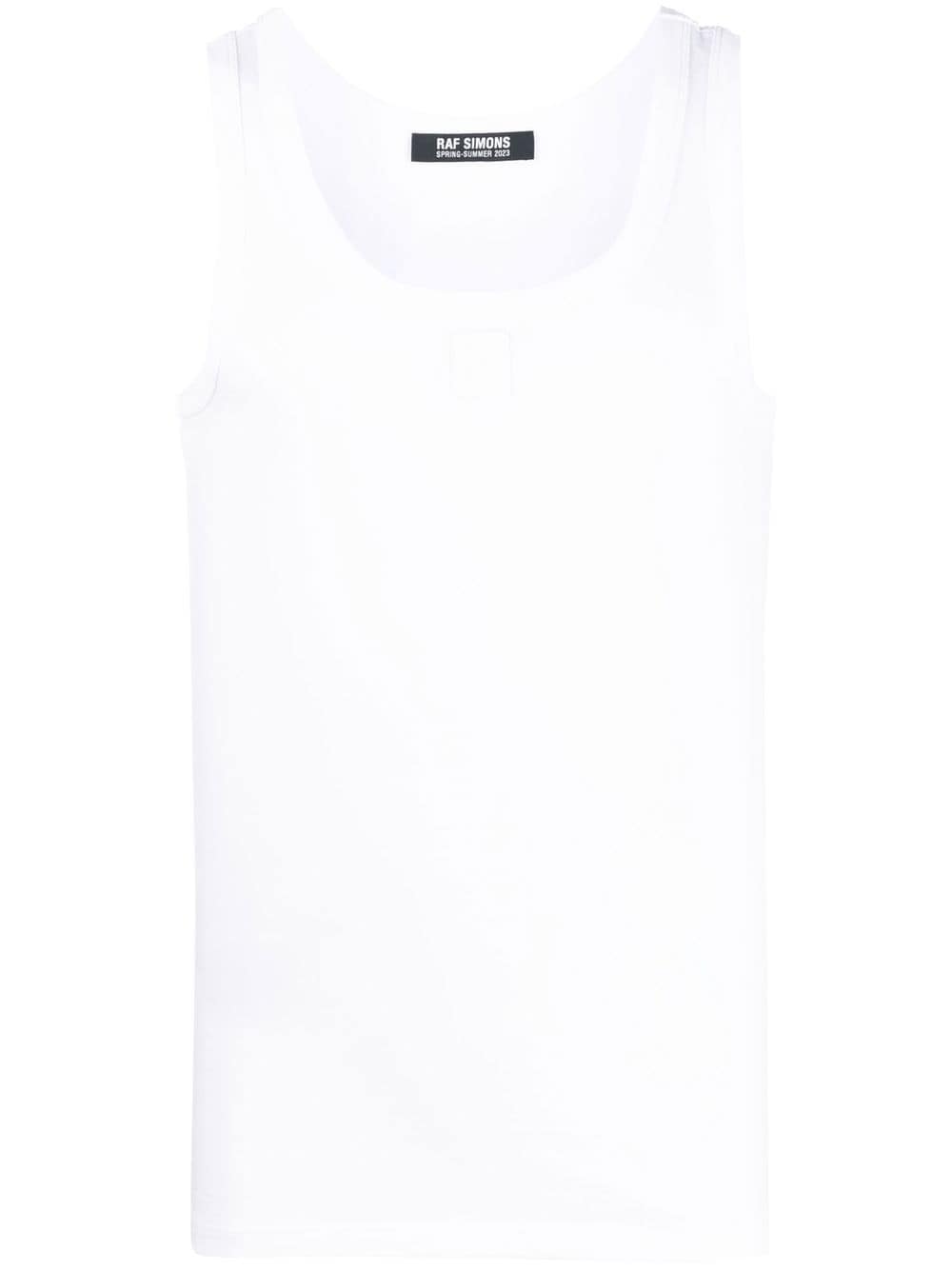 Raf Simons logo-patch cotton tank top - White von Raf Simons
