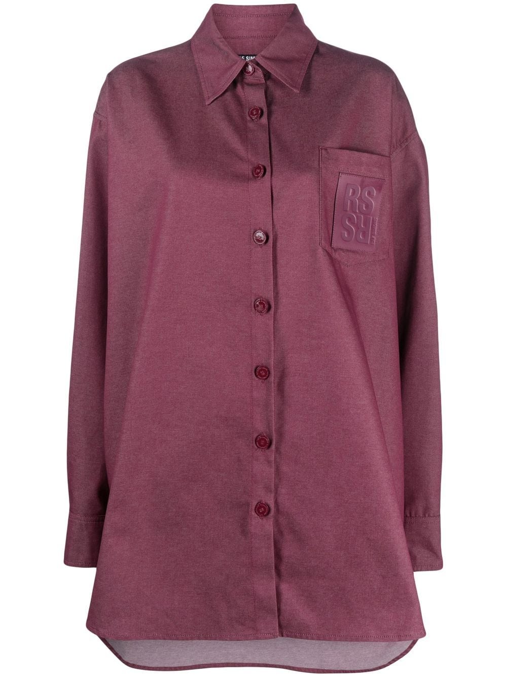 Raf Simons logo-patch oversized shirt - Red von Raf Simons