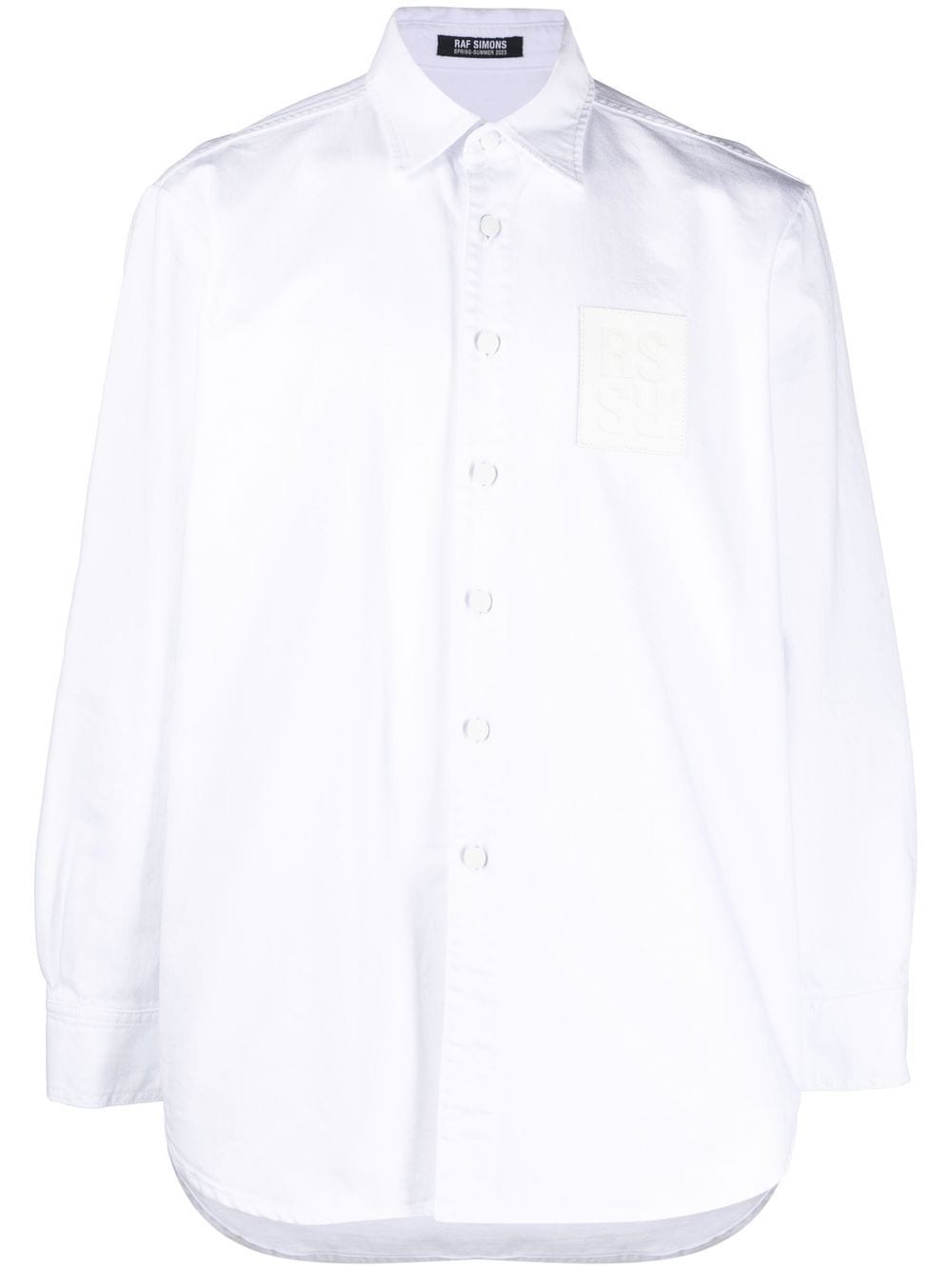 Raf Simons logo-patch shirt - White von Raf Simons