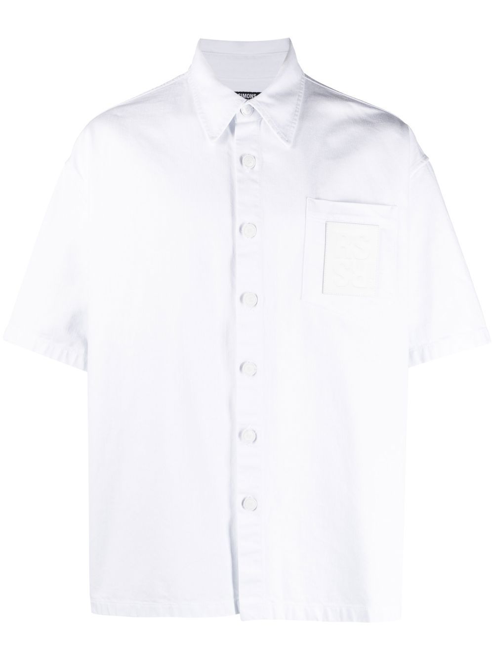 Raf Simons logo-patch short-sleeve shirt - White von Raf Simons