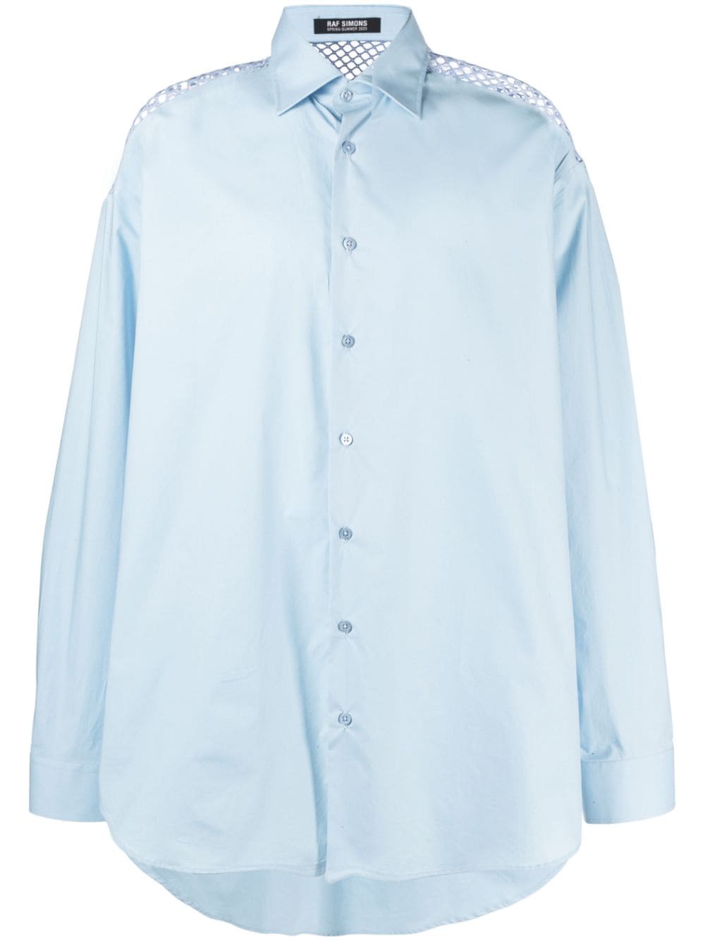 Raf Simons mesh-panel cotton shirt - Blue von Raf Simons