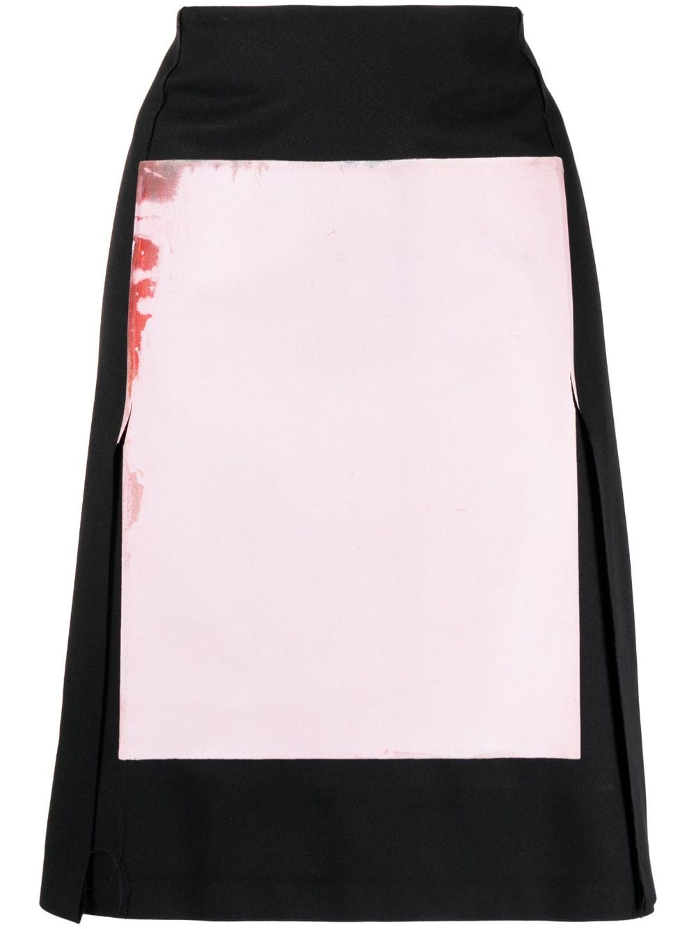 Raf Simons mid-rise two-tone skirt - Black von Raf Simons