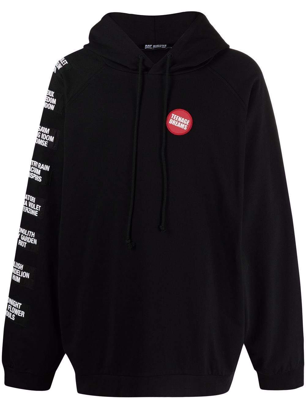 Raf Simons oversized patch-embellished hoodie - Black von Raf Simons