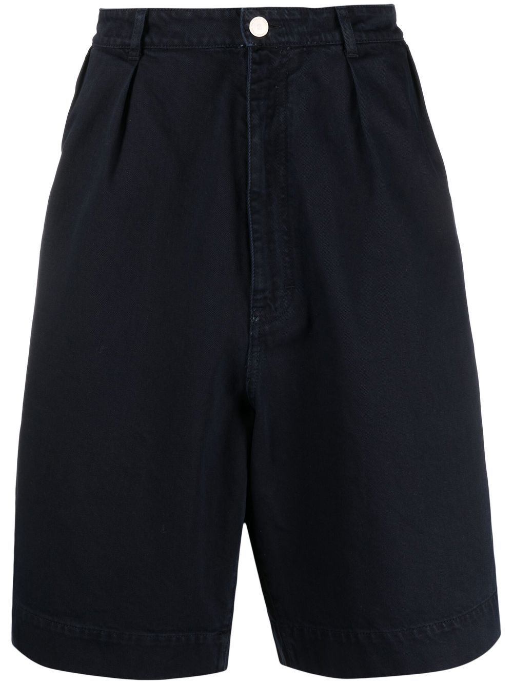 Raf Simons pleat-detail cotton Bermuda shorts - Blue von Raf Simons