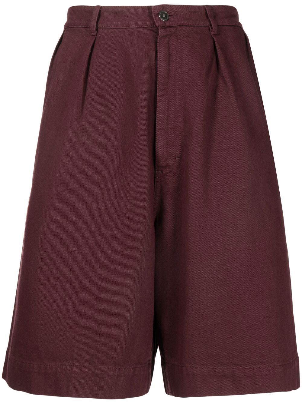 Raf Simons pleat-detail cotton Bermuda shorts - Purple von Raf Simons