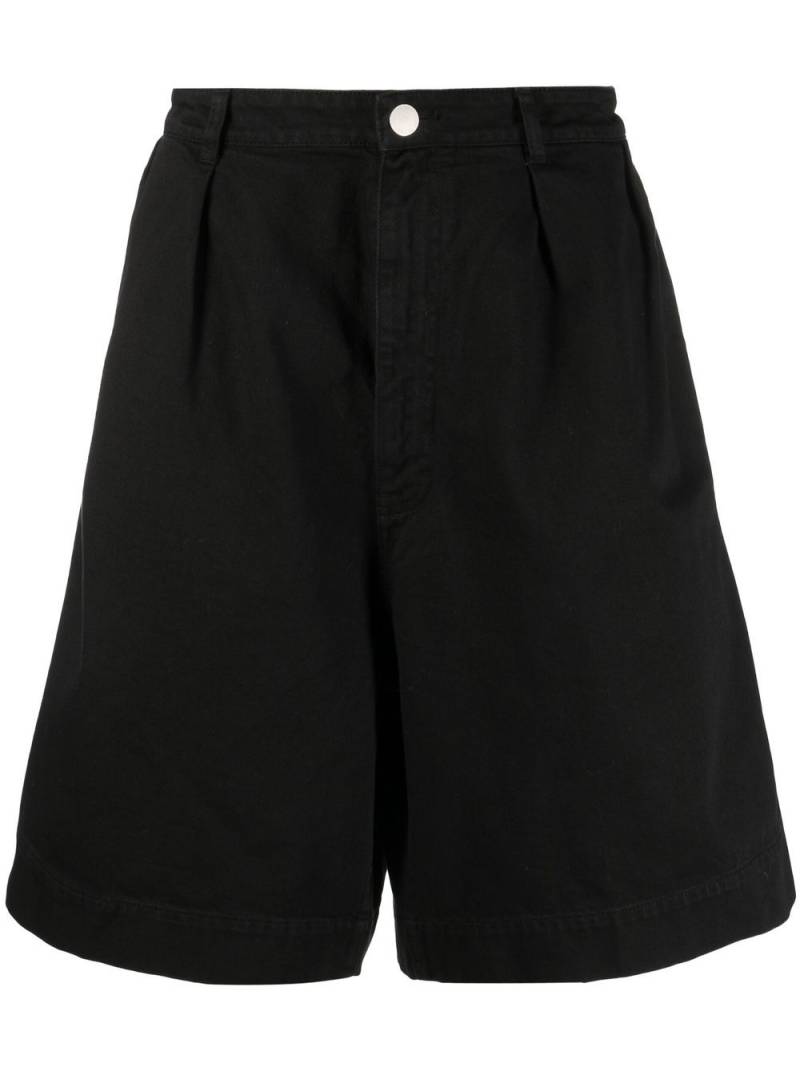 Raf Simons pleat-detail wide-leg shorts - Black von Raf Simons