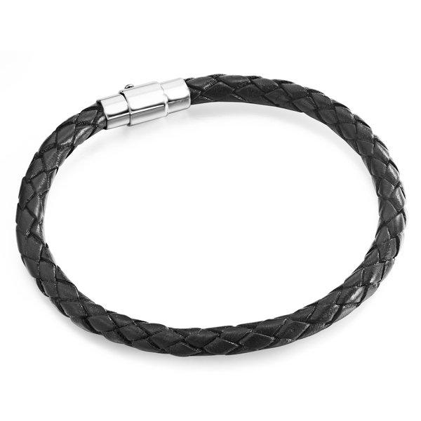 Leder-armband Damen Schwarz 18cm von Rafaela Donata