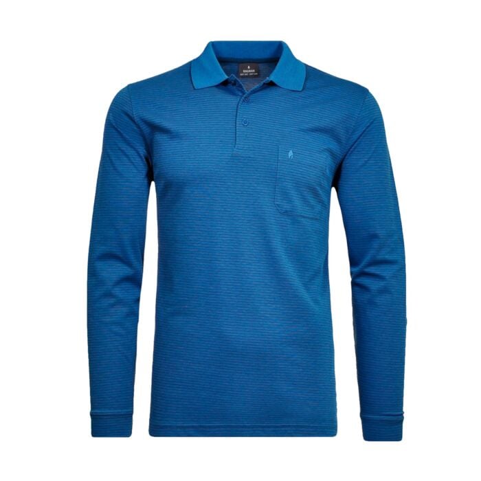 Ragman Herren Poloshirt Fineliner Langarm, royal-blau, XXL von Ragman